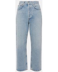 Agolde - Mid-Rise Straight Jeans 90's Crop - Lyst