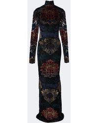 Etro - Embroidered Velvet Gown - Lyst
