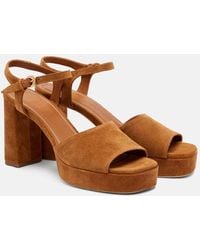 STAUD - Jodie 105 Suede Platform Sandals - Lyst