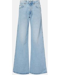 Coperni - Leather-Trimmed Wide-Leg Jeans - Lyst