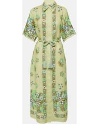 ALÉMAIS - Velma Floral Linen Shirt Dress - Lyst