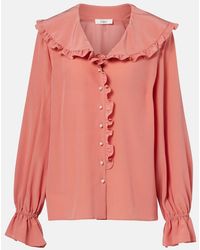 Chloé - Ruffled Silk Crepe De Chine Blouse - Lyst