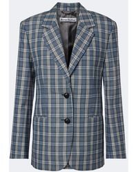 Acne Studios - Plaid Wool Mouline Blazer - Lyst