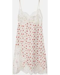 Dolce & Gabbana - Floral Silk And Cotton-Blend Slip Dress - Lyst