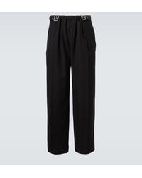 Loewe - Belted Wool Straight Pants - Lyst