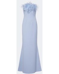 Safiyaa - Soshin Feather-Trimmed Crepe Gown - Lyst