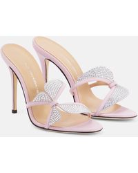 Alessandra Rich - Butterfly Crystal-embellished Sandals - Lyst