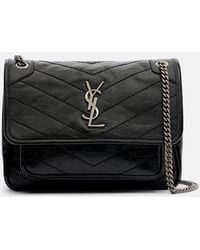 Saint Laurent - Niki Mini Embellished Leather Crossbody Bag - Lyst
