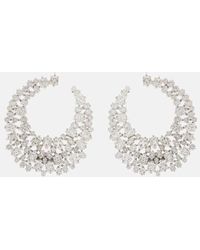 Suzanne Kalan - 18kt White Gold Hoop Earrings With Diamonds - Lyst
