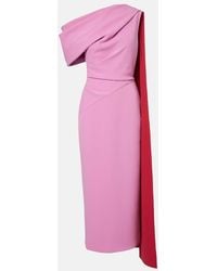 ROKSANDA - Maite Caped Draped Midi Dress - Lyst