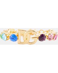 Dolce & Gabbana - Crystal-embellished Logo Bracelet - Lyst