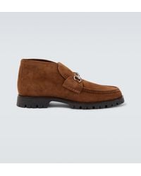 Gucci - Botines De Ante Con Horsebit - Lyst