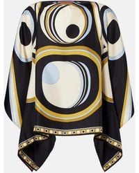 La DoubleJ - Foulard Printed Silk Twill Top - Lyst