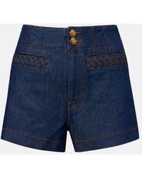 Zimmermann - Aster High-Rise Denim Shorts - Lyst