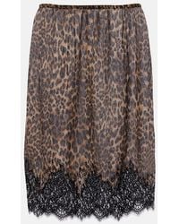 Nili Lotan - Thea Animal-Print Silk Midi Skirt - Lyst