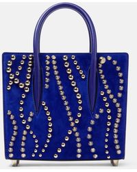 Christian Louboutin - Paloma Mini Velour And Leather Tote Bag - Lyst