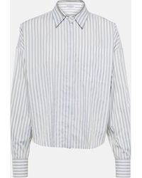 Brunello Cucinelli - Striped Cotton And Silk Poplin Shirt - Lyst