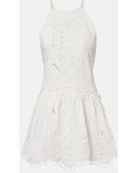 FARM Rio - Embroidered Cotton Minidress - Lyst