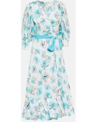 Diane von Furstenberg - Roxanna Printed Cotton-blend Poplin Midi Wrap Dress - Lyst