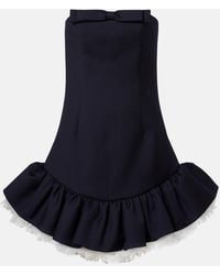 ShuShu/Tong - Bow-Detail Ruffled Wool Minidress - Lyst