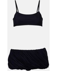 Alaïa - Pleated Low-Rise Bikini - Lyst