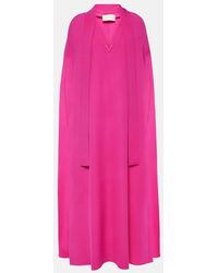 Valentino - Vgold Caped Silk Maxi Dress - Lyst