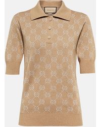 Gucci - Lame GG Jacquard Polo Shirt - Lyst