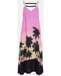 Palm Angels - Printed Midi Dress - Lyst