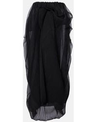 Magda Butrym - Falda Larga De Tul De Seda Con Volantes - Lyst