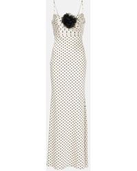 Self-Portrait - Maxikleid Aus Satin - Lyst
