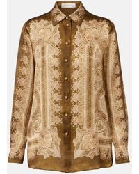Zimmermann - Luna Paisley Silk Satin Shirt - Lyst