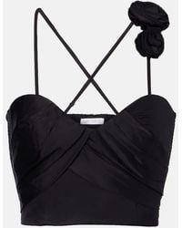 Poupette - Top Cropped Palmire Con Applicazioni Floreali - Lyst
