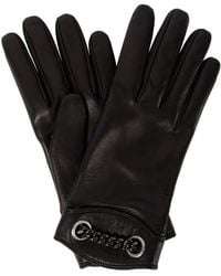 Saint Laurent Chain-detail Leather Gloves - Black