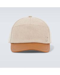 Christian Louboutin - Gorra De Algodon Con Piel - Lyst