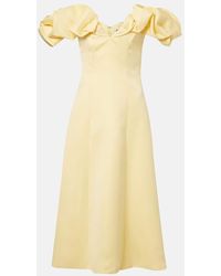 LEO LIN - Annie Ruffled Off-Shoulder Midi Dress - Lyst