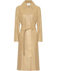 Vince Leather Trench Coat - Natural
