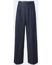 Jil Sander - Cotton Chambray Wide-Leg Pants - Lyst