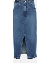 FRAME - The Midaxi Denim Midi Skirt - Lyst