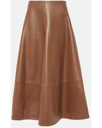 Altuzarra - Varda Leather Midi Skirt - Lyst