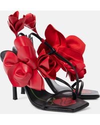 Magda Butrym - Floral-Applique Leather Slingback Sandals - Lyst