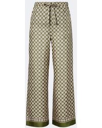 Max Mara - Printed Silk Wide-Leg Pants - Lyst