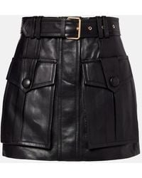Balmain - Short Leather Skirt - Lyst