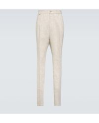 Dolce & Gabbana - Pantalones ajustados de lino - Lyst