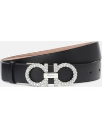 Ferragamo - Gancini Embellished Leather Belt - Lyst