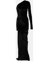 Balenciaga - Asymmetric One-shoulder Velvet Gown - Lyst