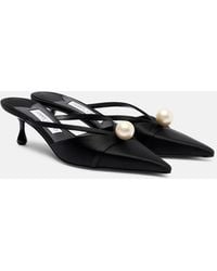 Jimmy Choo - Verzierte Mules Sana 50 Aus Satin - Lyst