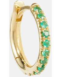 Spinelli Kilcollin - Micro 18kt Gold Single Hoop Earring With Emeralds - Lyst