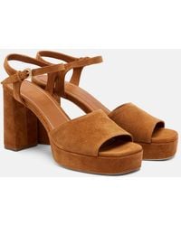STAUD - Jodie 105 Suede Platform Sandals - Lyst