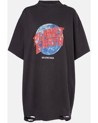 Balenciaga - Planet Earth Cotton Jersey T-Shirt - Lyst