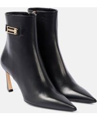 Victoria Beckham - B Buckle 80 Leather Ankle Boots - Lyst